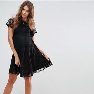 ASOS black skater maternity dress